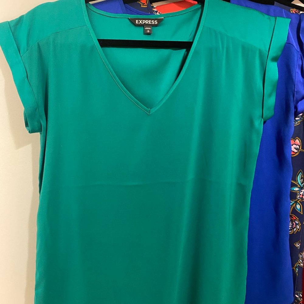 Express Gramercy Top, Green, Size Small